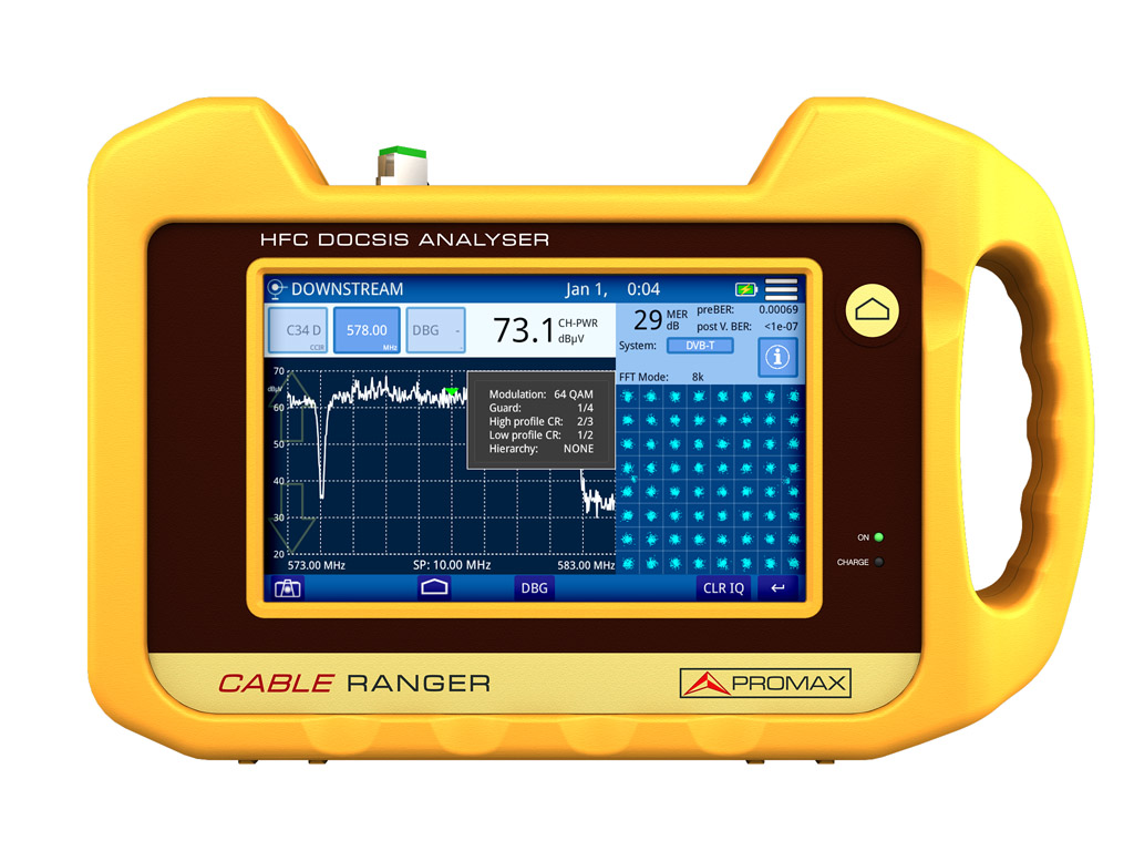 CABLE RANGER: Analyseur hybride DOCSIS et HFC avec écran tactile